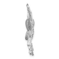 14K White Gold Satin Diamond-cut Eagle Pendant view 2