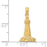 14K Yellow Gold Cape May Lighthouse Charm view 3