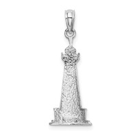 14K White Gold 2-D Cape Hatteras Lighthouse Charm view 4