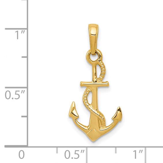 Gold Polished Anchor Pendants