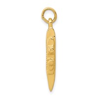 14K Yellow Gold Solid Polished 3-D Cruise Ship Charm view 2