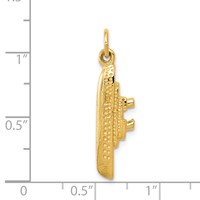 14K Yellow Gold Solid Polished 3-D Cruise Ship Charm view 5