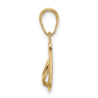 14K Yellow Gold 3-D Hawaii Flip-Flop Pendant view 2