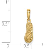 14K Yellow Gold 3-D Hawaii Flip-Flop Pendant view 3