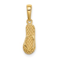 14K Yellow Gold 3-D Hawaii Flip-Flop Pendant view 1