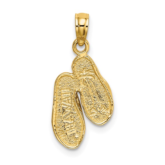 14k 3-D Solid Polished HAWAII Flip-Flops Charm