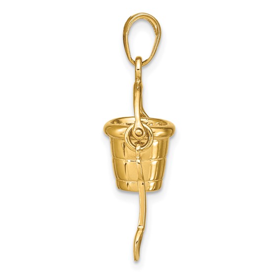 Gold Polished Pail & Shovel Pendants