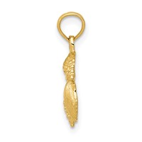 14K Solid Polished Mini Shell Cluster Pendant view 2