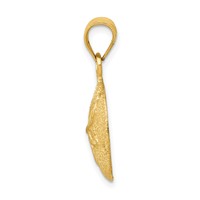 14K Solid Polished Laser-Cut Sand Dollar Pendant view 2