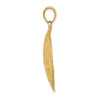 14K Yellow Gold Solid Polished Laser-Cut Sand Dollar Pendant view 2