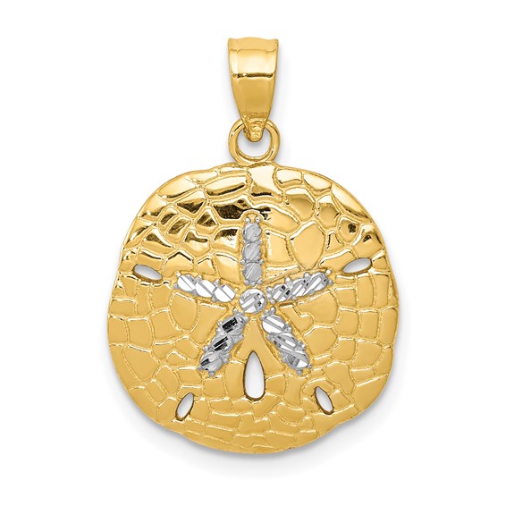 Gold Polished Sand Dollar Pendants