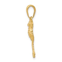 14K Solid Polished Open-Backed Frog Pendant view 2