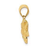 14K Solid Polished Open-Backed Crocodile Pendant view 2