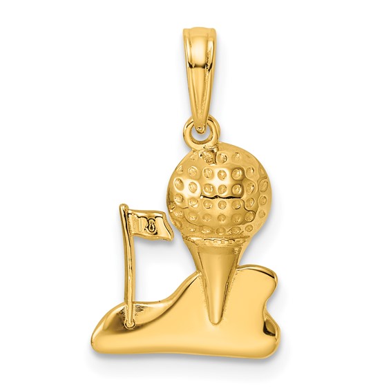 Gold Polished Golf Pendants