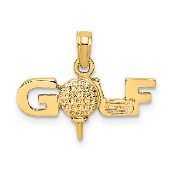 Gold Polished Golf Pendants