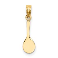 14K Yellow Gold Solid Polished 3-D Tennis Racquet Charm view 4