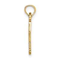 14K Yellow Gold Solid Polished 3-D Tennis Racquet Charm view 2