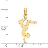 14K Yellow Gold Solid Polished Gymnast Charm view 4