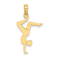 14K Yellow Gold Solid Polished Gymnast Charm view 1