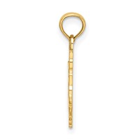 14K Yellow Gold Solid Polished Gymnast Charm view 2