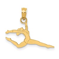 14K Yellow Gold Solid Polished Gymnast Charm view 1