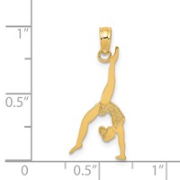 14K Solid Polished Gymnast Pendant view 3