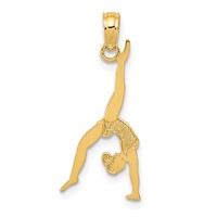 14K Solid Polished Gymnast Pendant view 1