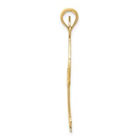 14K Yellow Gold Solid Polished Gymnast Pendant view 2