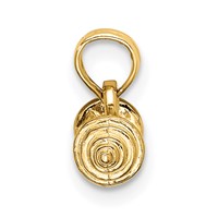 14K Yellow Gold Solid Polished 3-D Dumbbell Charm view 2