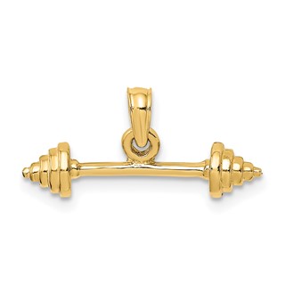 Gold Polished Barbell Pendants