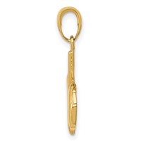 14K Solid Open-Backed Soccer Shoe and Ball Pendant view 2