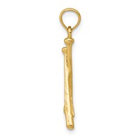 14K Yellow Gold Polished Open-Backed Bats and Baseball Pendant view 2
