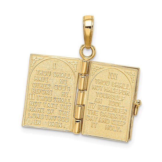 Gold Ten Commandments Bible Pendants