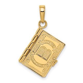 Gold Ten Commandments Bible Pendants