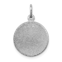 14K White Gold Satin and Polished Communion Round Disc Charm view 4