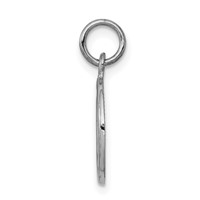 14K White Gold Polished Angel Round Charm view 2