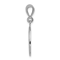 14K White Gold Polished and Satin Angel Round Pendant view 2