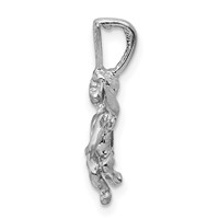 14K 3-D White Gold Satin and Diamond-cut Angel Pendant view 2