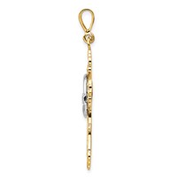 14K Two-tone Claddagh Cross Pendant view 2