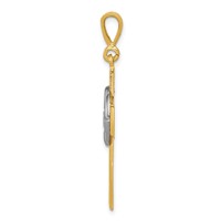14K Two-tone Claddagh Cross Pendant view 2
