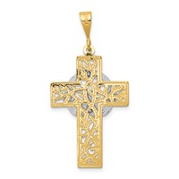 14K Two-tone Claddagh Cross Pendant view 4