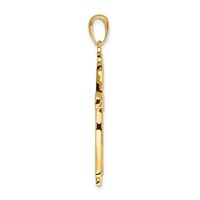 14K Yellow Gold Polished Solid Cross Pendant view 2