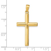 14K Yellow Gold Polished Cross Pendant view 3