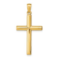 14K Yellow Gold Polished Cross Pendant view 1