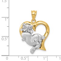 14K Two-tone Cat in Heart Charm view 3