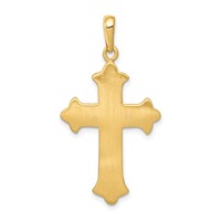14K Two-tone Fleur De Lis Cross Pendant view 4