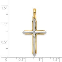 14K Two-tone Fancy Cross Pendant view 3