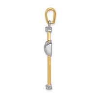 14K Two-tone Fancy -x- Cross Pendant view 2