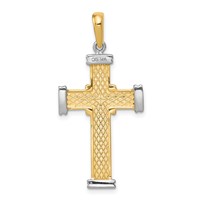 14K Two-tone Fancy -x- Cross Pendant view 4