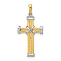 14K Two-tone Fancy -x- Cross Pendant view 1